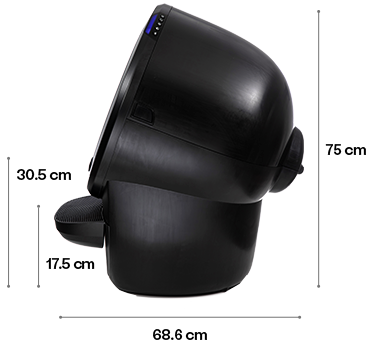 Litter-Robot 4 ブラック 側面サイズ図