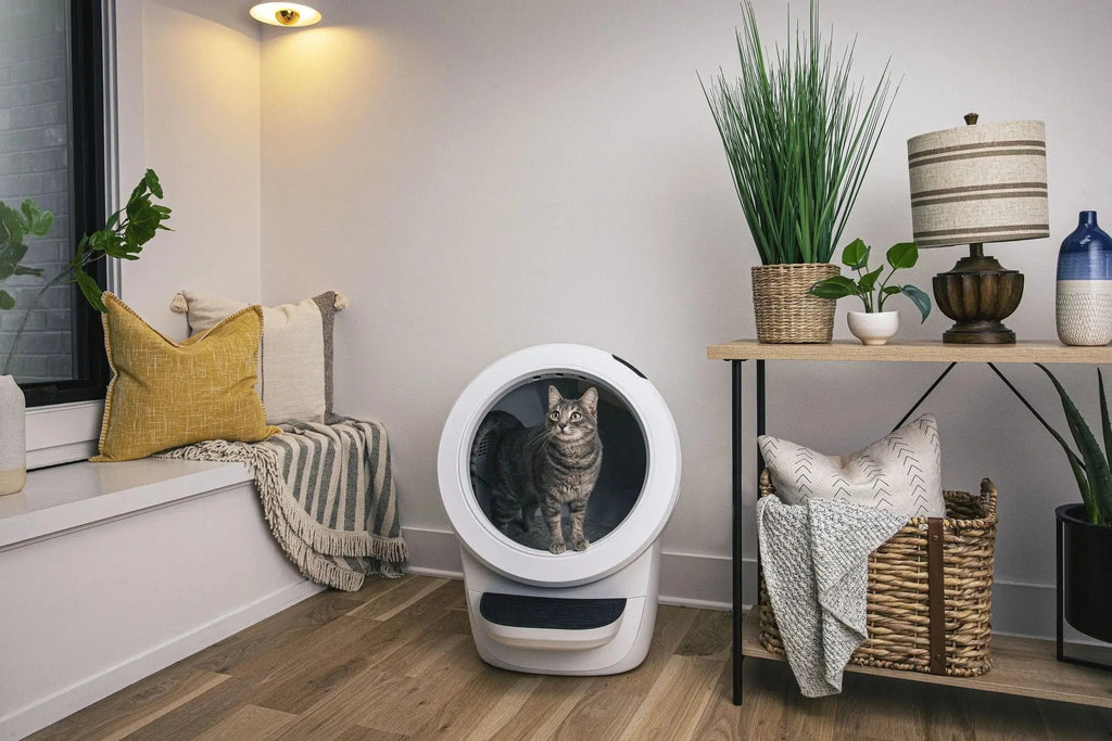 Litter-Robot 4 ホワイト 猫が使用中