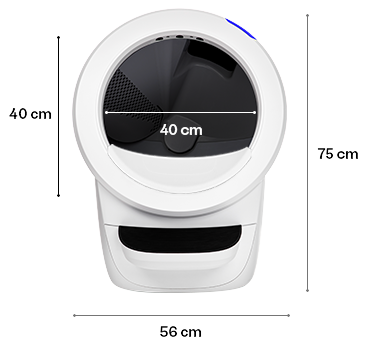 Litter-Robot 4 ホワイト 正面サイズ図